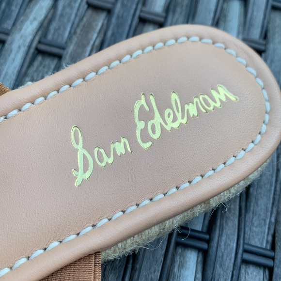 LIKE NEW Sam Edelman Austin Suede Espadrille Mules - Caramel - Picture 7 of 15